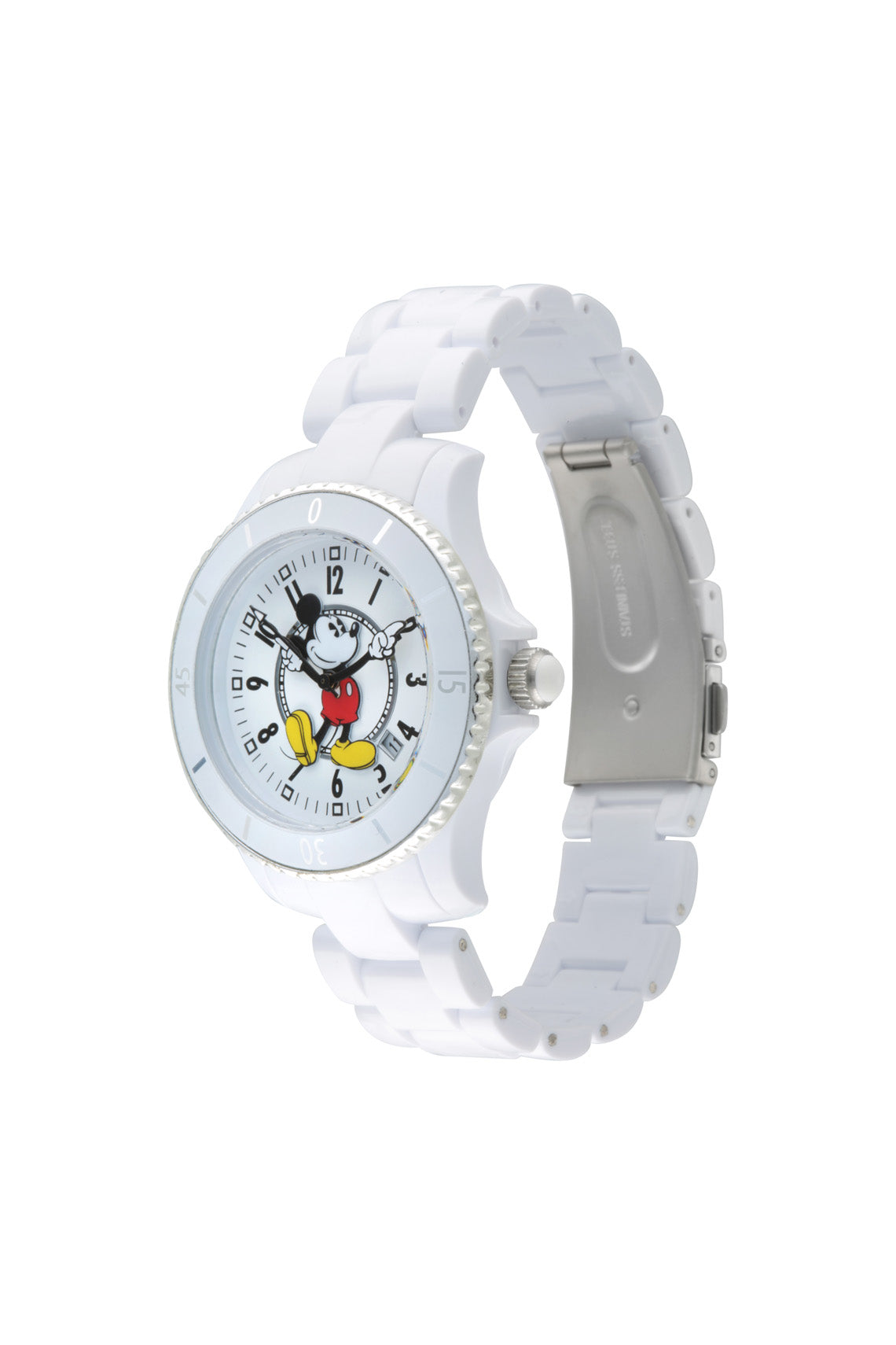 Disney Mickey Sports 40mm White Dial White Stainless Steel Watch-PEROZ Accessories