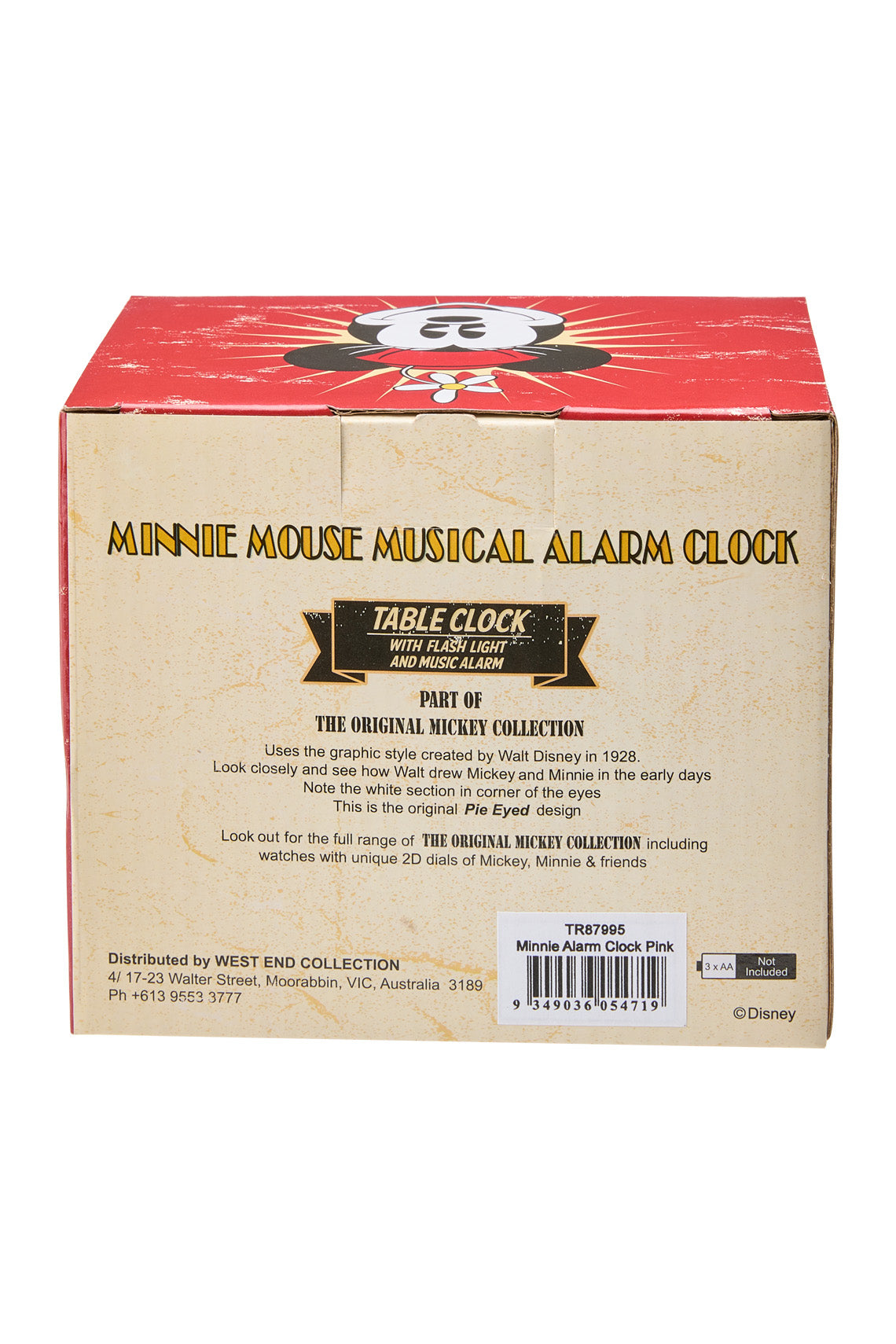 Disney Minnie 12cm Pink Musical Alarm Clock-PEROZ Accessories