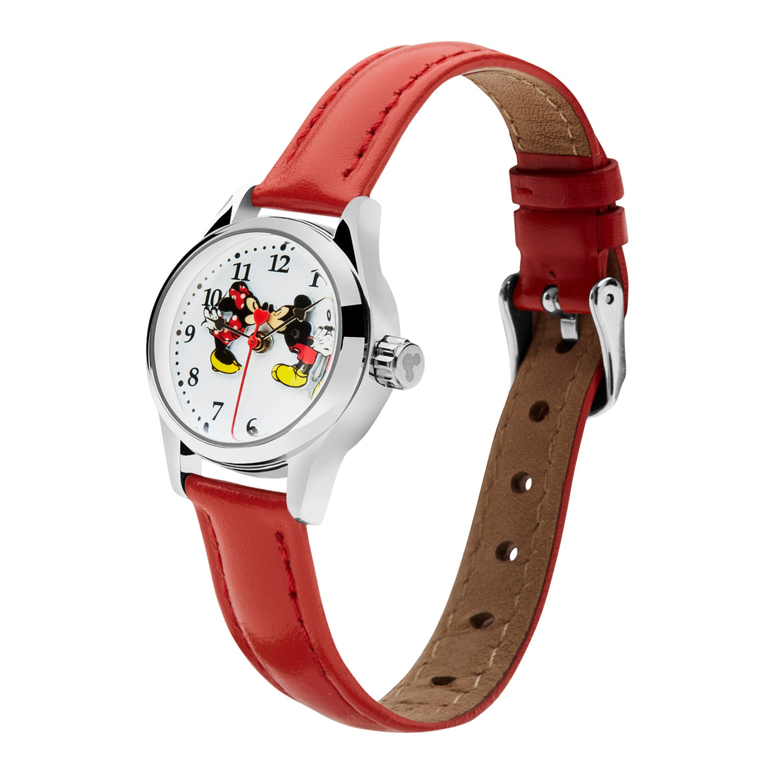 Disney Petite Mickey &amp; Minnie in Love Red Watch-PEROZ Accessories