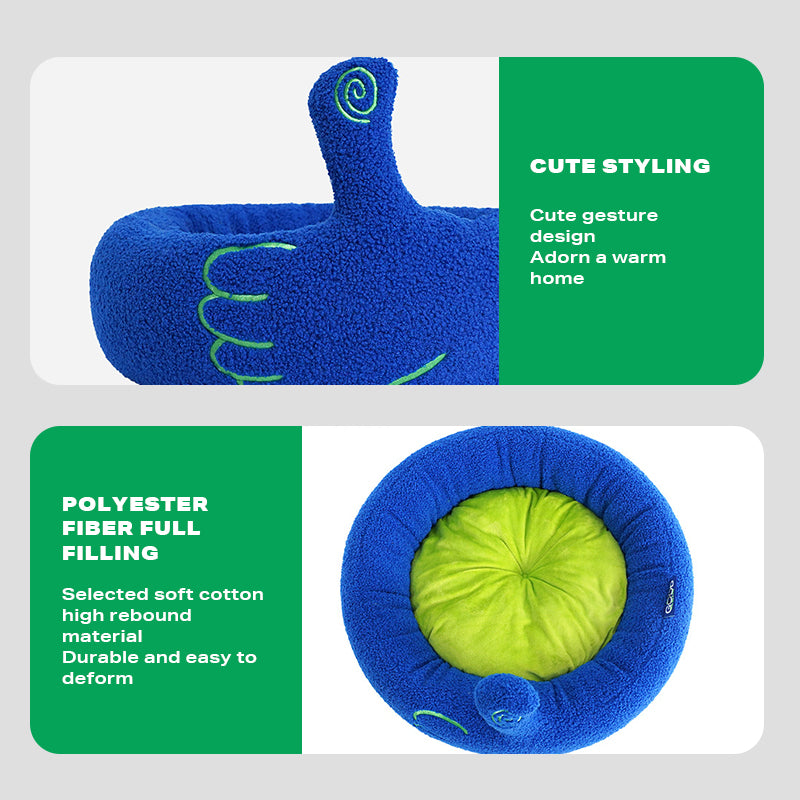 Dog Cat Pet Calming Bed Warm Soft Plush Round Nest Comfy Sleeping Gesture Bed-Pet Care > Dog Supplies > Dog Beds-PEROZ Accessories