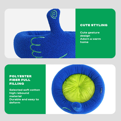 Dog Cat Pet Calming Bed Warm Soft Plush Round Nest Comfy Sleeping Gesture Bed-Pet Care > Dog Supplies > Dog Beds-PEROZ Accessories