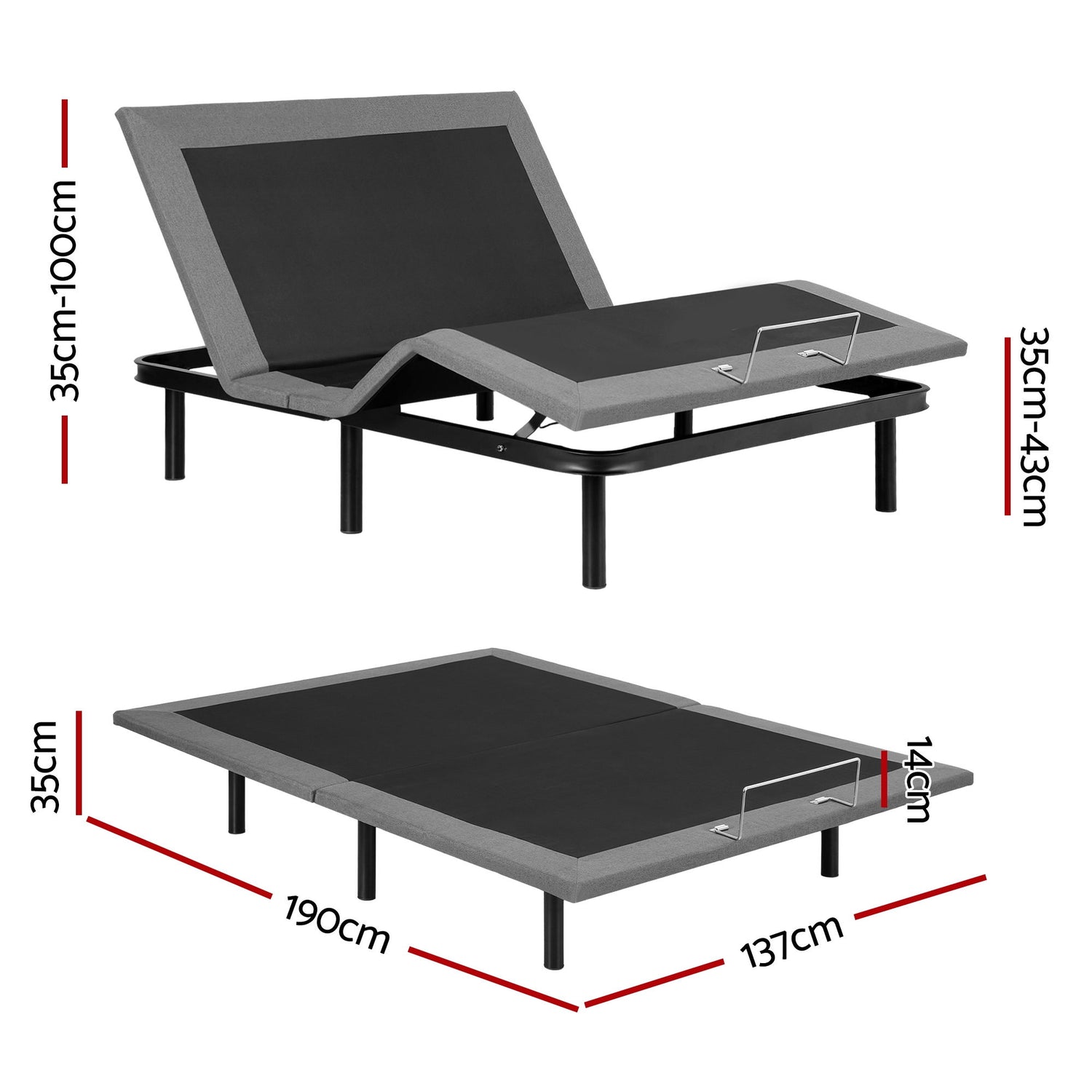 Artiss Adjustable Bed Frame Double Size Electric Bed Base Wireless Remote Control Zero Gravity Power Bed Foundation-Furniture > Bedroom > Beds &amp; Bed Frames-PEROZ Accessories
