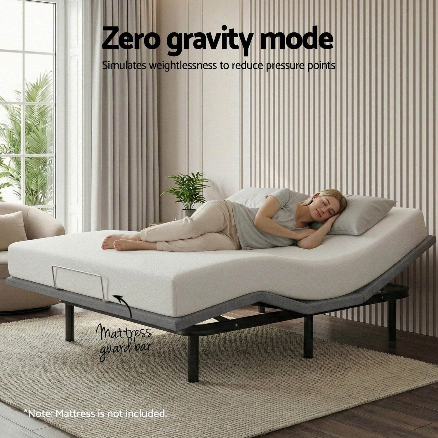 Artiss Adjustable Bed Frame King Size Electric Bed Base Wireless Remote Control Zero Gravity Power Bed Foundation-Furniture > Bedroom > Beds &amp; Bed Frames-PEROZ Accessories