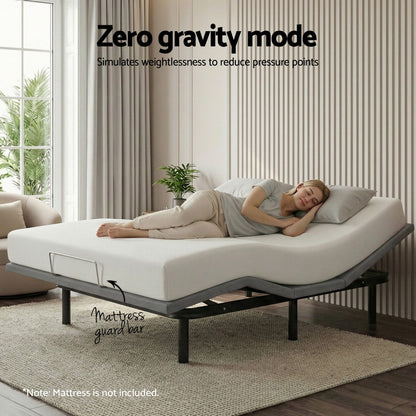 Artiss Adjustable Bed Frame King Size Electric Bed Base Wireless Remote Control Zero Gravity Power Bed Foundation-Furniture > Bedroom > Beds &amp; Bed Frames-PEROZ Accessories