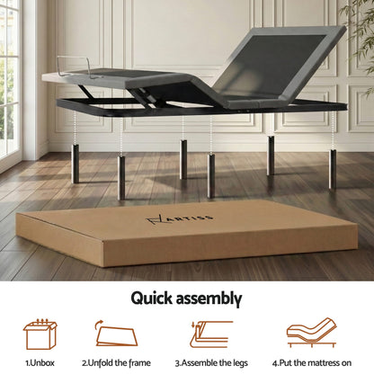 Artiss Adjustable Bed Frame King Size Electric Bed Base Wireless Remote Control Zero Gravity Power Bed Foundation-Furniture > Bedroom > Beds &amp; Bed Frames-PEROZ Accessories