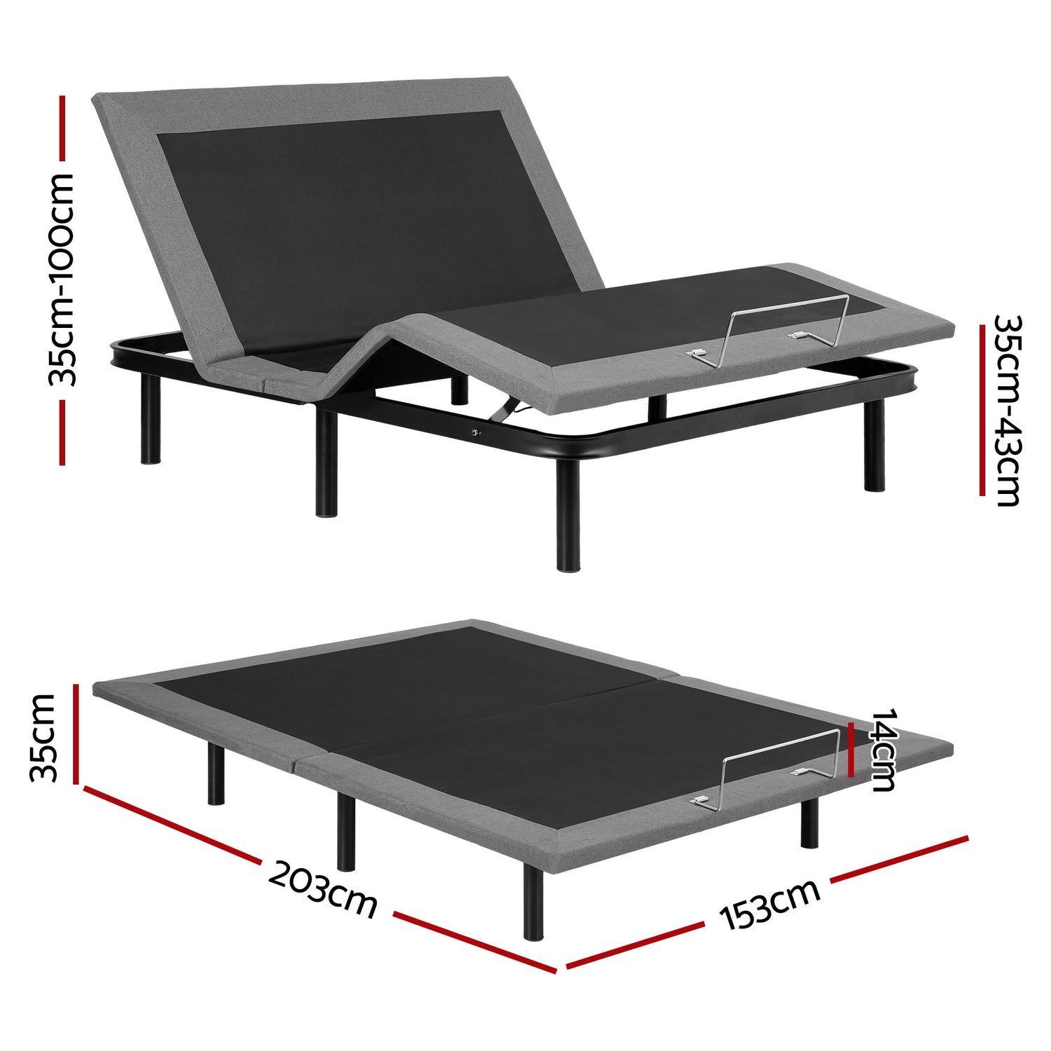 Artiss Adjustable Bed Frame Queen Size Electric Bed Base Wireless Remote Control Zero Gravity Power Bed Foundation-Furniture > Bedroom > Beds &amp; Bed Frames-PEROZ Accessories