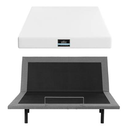 Artiss King size bed frame &amp; Giselle Bedding King Mattress Combo, adjustable bed Base for Snoring Relief, Independent Head Foot Incline, Wireless Remote, Black,20cm Thickness