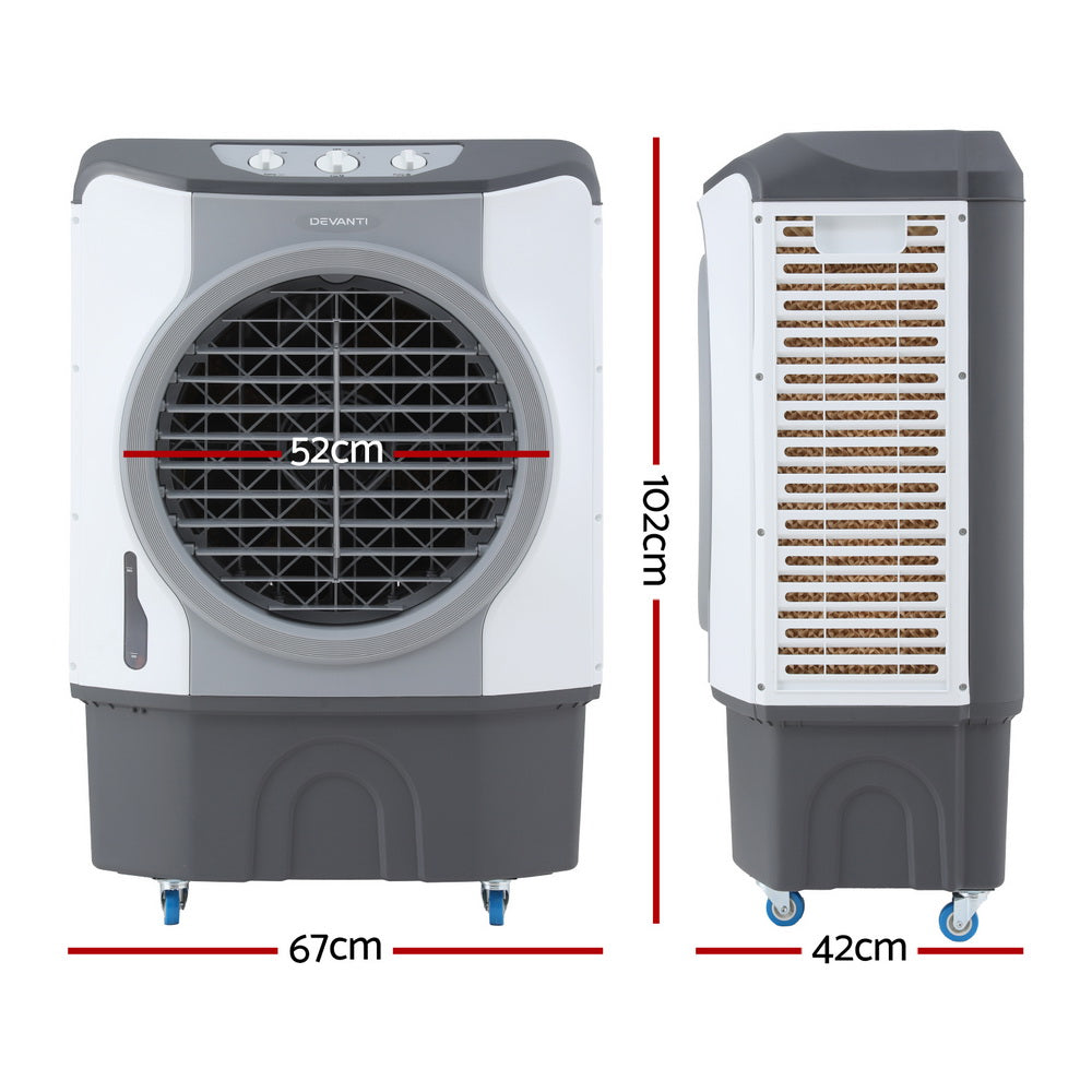 Devanti Evaporative Air Cooler Conditioner Commercial 45L-Appliances &gt; Air Conditioners &gt; Evaporative Coolers-PEROZ Accessories