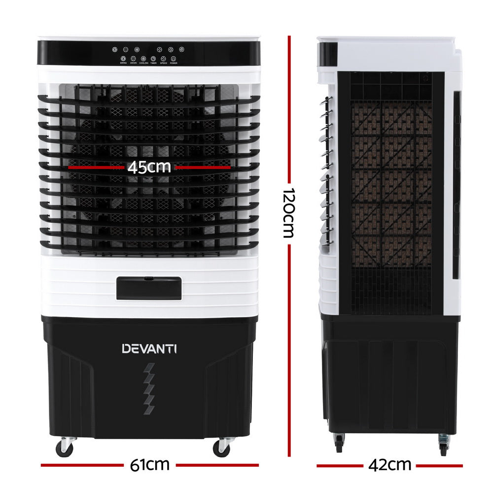 Devanti 60L Evaporative Air Cooler Conditioner-Appliances &gt; Air Conditioners &gt; Evaporative Coolers-PEROZ Accessories
