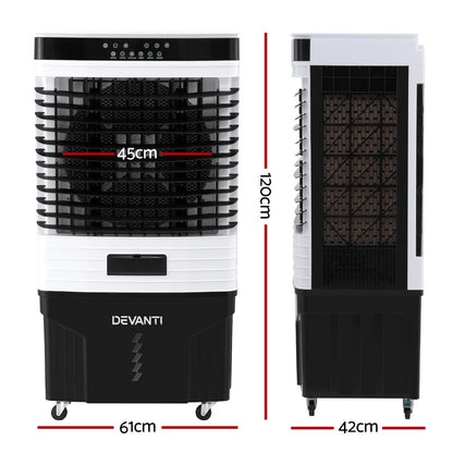 Devanti 60L Evaporative Air Cooler Conditioner-Appliances &gt; Air Conditioners &gt; Evaporative Coolers-PEROZ Accessories