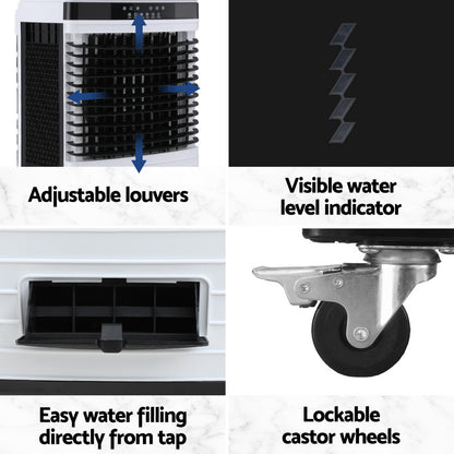 Devanti 60L Evaporative Air Cooler Conditioner-Appliances &gt; Air Conditioners &gt; Evaporative Coolers-PEROZ Accessories