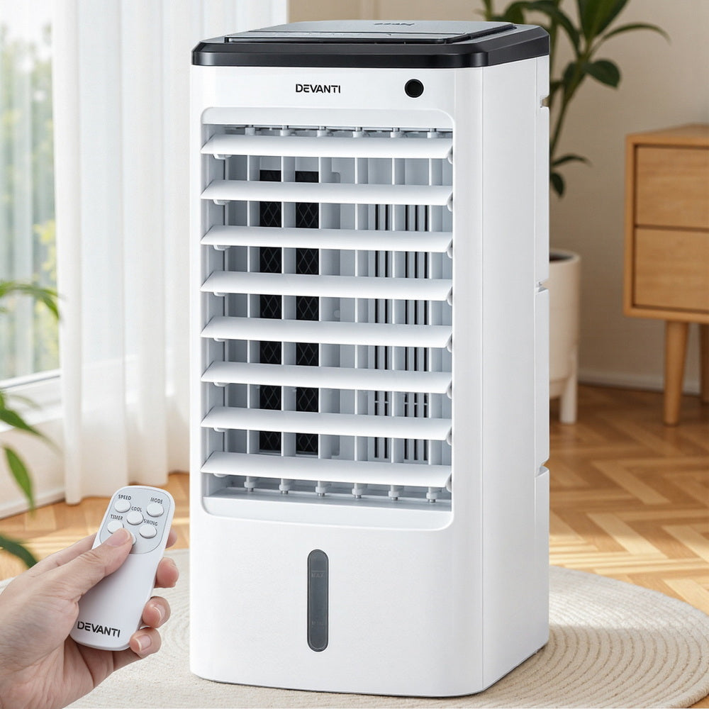 Devanti Evaporative Air Cooler Conditioner w/ Remote 4L-Appliances &gt; Air Conditioners &gt; Evaporative Coolers-PEROZ Accessories