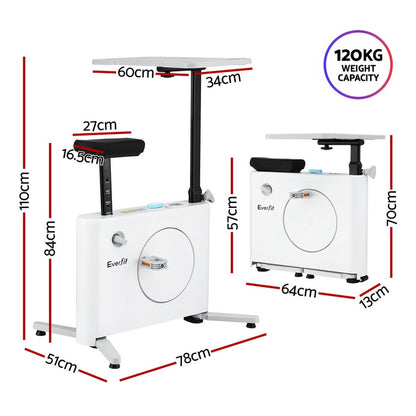Everfit Exercise Bike Magnetic Desk Bike with Tabletop Fitness Home Workout Gym-Sports &amp; Fitness > Exercise, Gym &amp; Fitness > Exercise Bikes-PEROZ Accessories