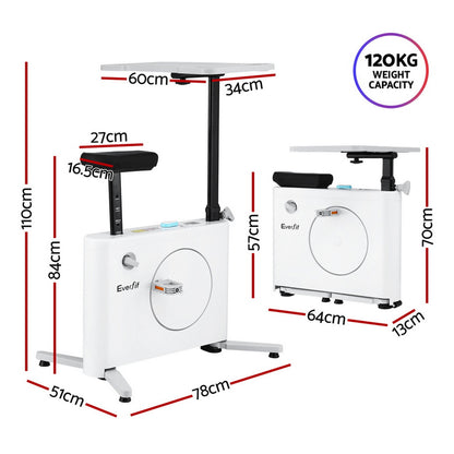 Everfit Exercise Bike Magnetic Desk Bike with Tabletop Fitness Home Workout Gym-Sports &amp; Fitness > Exercise, Gym &amp; Fitness > Exercise Bikes-PEROZ Accessories