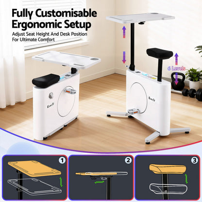 Everfit Exercise Bike Magnetic Desk Bike with Tabletop Fitness Home Workout Gym-Sports &amp; Fitness > Exercise, Gym &amp; Fitness > Exercise Bikes-PEROZ Accessories