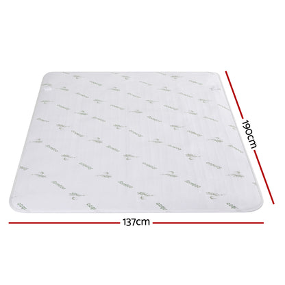 Giselle Electric Blanket Bamboo Fabric Double Fitted Heated Pad Underlay Washable Winter-Home &amp; Garden > Bedding > Blankets &amp; Throws-PEROZ Accessories