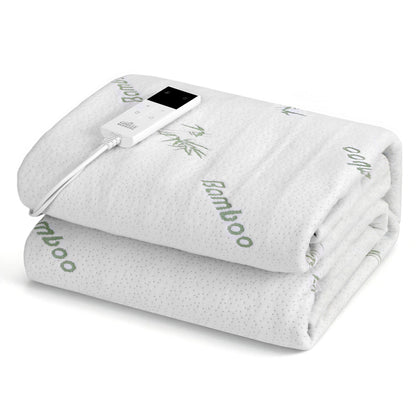 Giselle Electric Blanket Bamboo Fabric King Single Fitted Heated Pad Underlay Washable Winter-Home &amp; Garden > Bedding > Blankets &amp; Throws-PEROZ Accessories