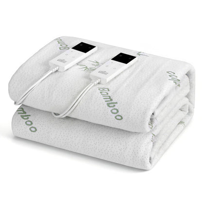 Giselle Electric Blanket Bamboo Fabric Queen Fitted Heated Pad Underlay Washable Winter-Home &amp; Garden > Bedding > Blankets &amp; Throws-PEROZ Accessories