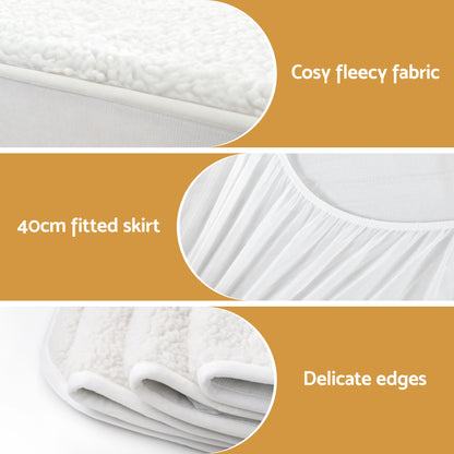 Giselle Electric Blanket LED Remote Sherpa Fleece Underlay Fully Fitted Machine Washable King Single-Home &amp; Garden > Bedding > Blankets &amp; Throws-PEROZ Accessories