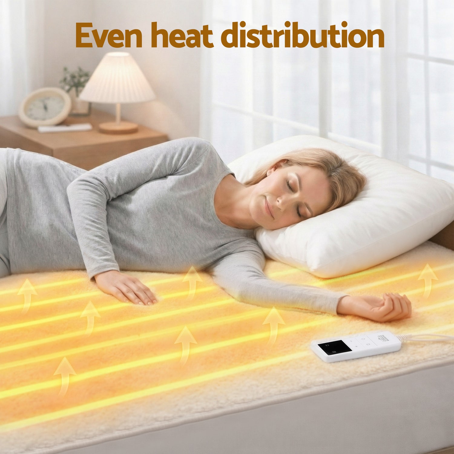 Giselle Electric Blanket LED Remote Sherpa Fleece Underlay Fully Fitted Machine Washable King Single-Home &amp; Garden > Bedding > Blankets &amp; Throws-PEROZ Accessories