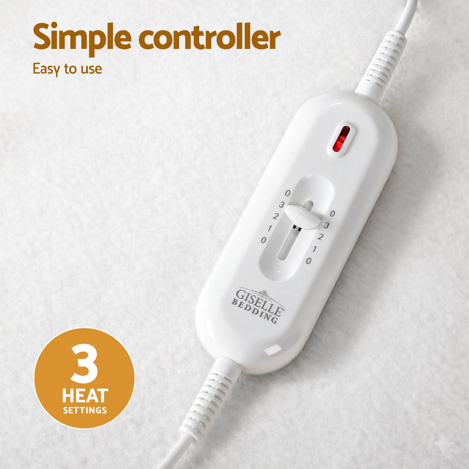 Giselle Electric Blanket King Single Heated Fully Fitted Washable Pad Winter Warm-Home &amp; Garden > Bedding > Blankets &amp; Throws-PEROZ Accessories