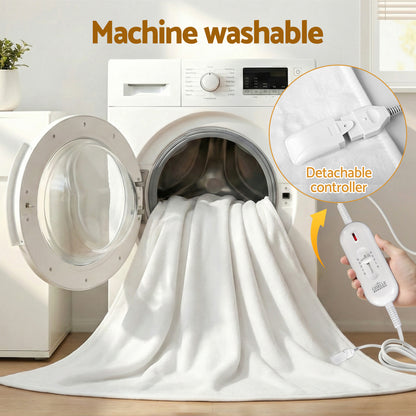 Giselle Electric Blanket King Single Heated Fully Fitted Washable Pad Winter Warm-Home &amp; Garden > Bedding > Blankets &amp; Throws-PEROZ Accessories