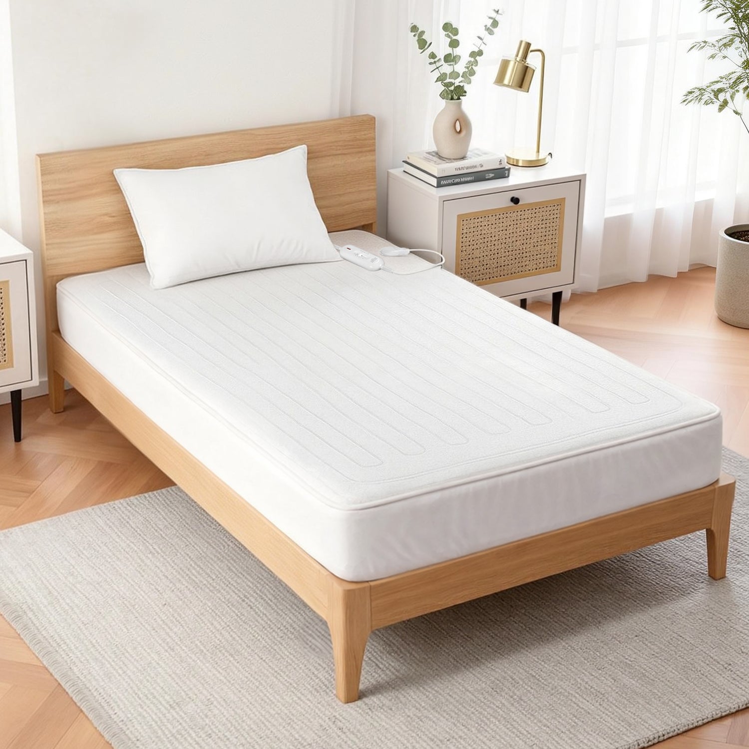 Giselle Electric Blanket King Single Heated Fully Fitted Washable Pad Winter Warm-Home &amp; Garden > Bedding > Blankets &amp; Throws-PEROZ Accessories