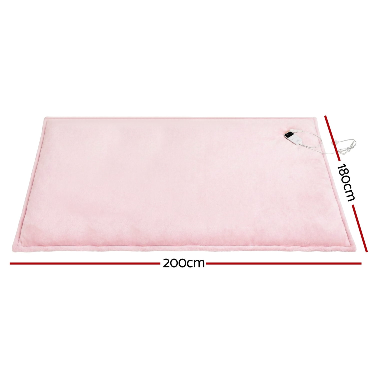 Giselle Electric Throw Rug Double Size 200x180cm Fleece Flannel Heated Blanket Pink-Home &amp; Garden > Bedding > Blankets &amp; Throws-PEROZ Accessories