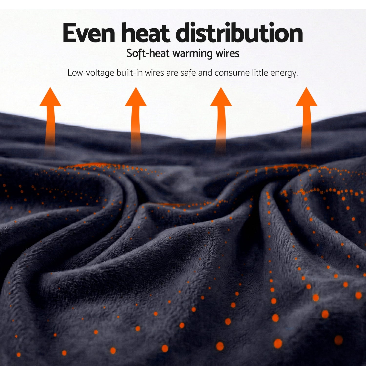 Giselle Electric Throw Rug Double Size 200x180cm Coral Fleece Heated Blanket Charcoal-Home &amp; Garden > Bedding > Blankets &amp; Throws-PEROZ Accessories