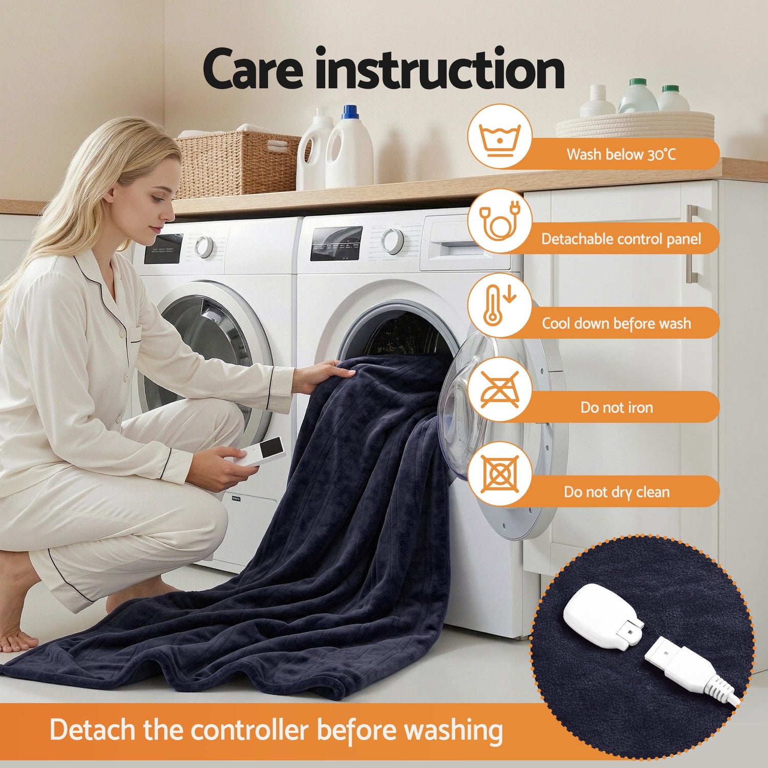Giselle Electric Throw Rug Double Size 200x180cm Coral Fleece Heated Blanket Charcoal-Home &amp; Garden > Bedding > Blankets &amp; Throws-PEROZ Accessories