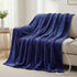 Giselle Electric Throw Rug Double Size 200x180cm Coral Fleece Heated Blanket Navy Blue-Home & Garden > Bedding > Blankets & Throws-PEROZ Accessories