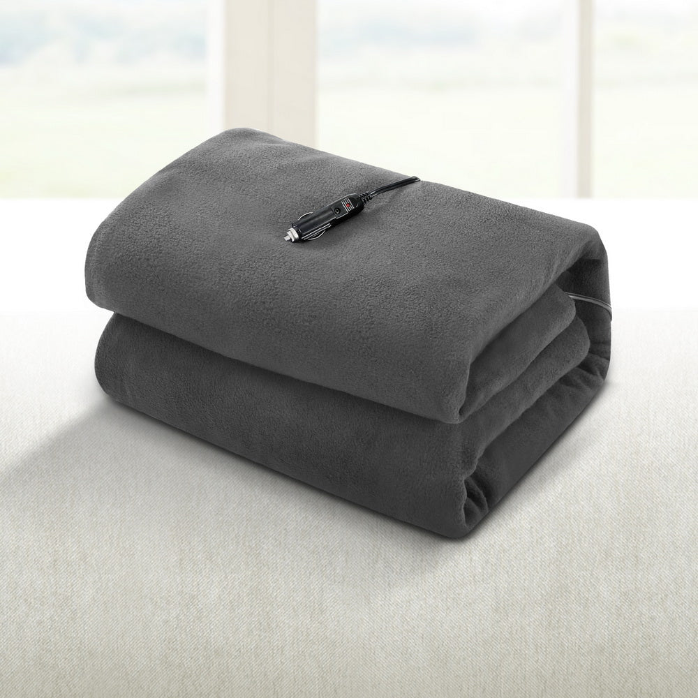 Giselle Electric Heated Blanket Car Throw Rug Grey-Home &amp; Garden &gt; Bedding &gt; Blankets &amp; Throws-PEROZ Accessories
