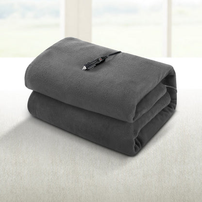 Giselle Electric Heated Blanket Car Throw Rug Grey-Home &amp; Garden &gt; Bedding &gt; Blankets &amp; Throws-PEROZ Accessories