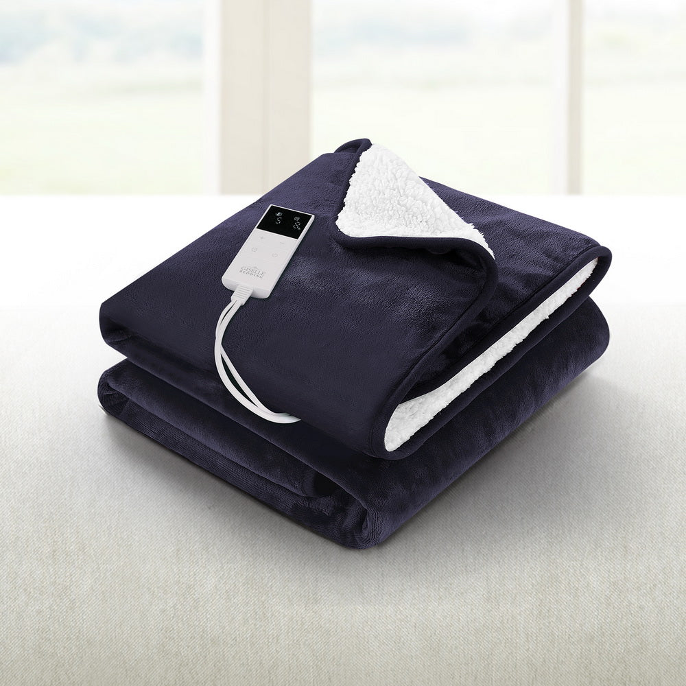 Giselle Electric Throw Rug Heated Blanket Fleece Charcoal-Home &amp; Garden &gt; Bedding &gt; Blankets &amp; Throws-PEROZ Accessories