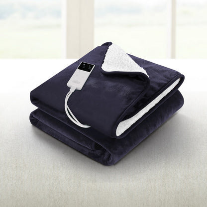Giselle Electric Throw Rug Heated Blanket Fleece Charcoal-Home &amp; Garden &gt; Bedding &gt; Blankets &amp; Throws-PEROZ Accessories