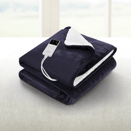 Giselle Electric Throw Rug Heated Blanket Fleece Charcoal-Home &amp; Garden > Bedding > Blankets &amp; Throws-PEROZ Accessories