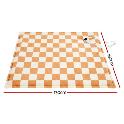 Giselle Electric Throw Rug Dual Side Fleece Flannel Heated Blanket Yellow-Home &amp; Garden > Bedding > Blankets &amp; Throws-PEROZ Accessories