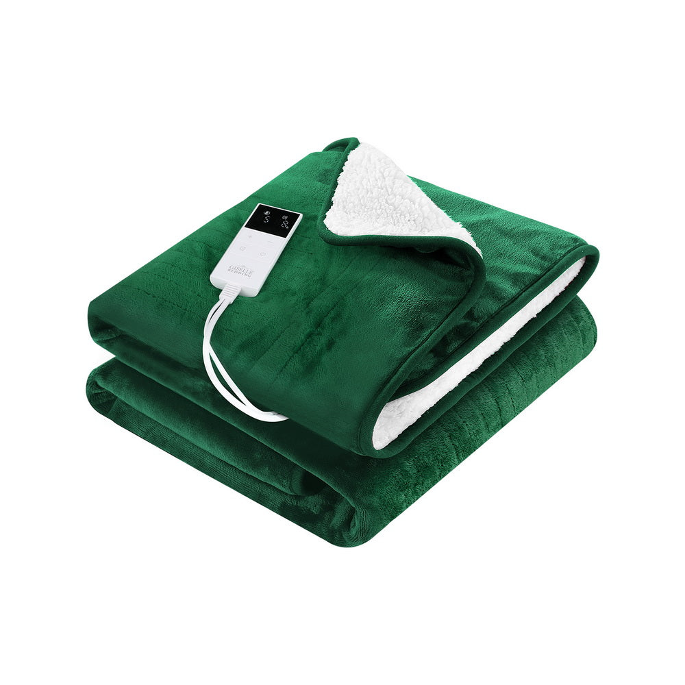 Giselle Electric Throw Rug Heated Blanket Double Sided Green-Home &amp; Garden &gt; Bedding &gt; Blankets &amp; Throws-PEROZ Accessories