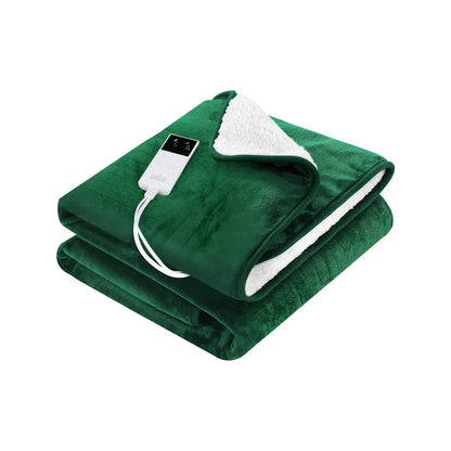 Giselle Electric Throw Rug Heated Blanket Double Sided Green-Home &amp; Garden &gt; Bedding &gt; Blankets &amp; Throws-PEROZ Accessories