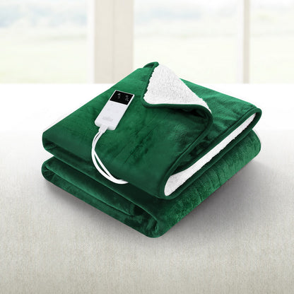 Giselle Electric Throw Rug Heated Blanket Double Sided Green-Home &amp; Garden &gt; Bedding &gt; Blankets &amp; Throws-PEROZ Accessories