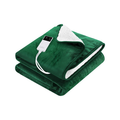 Giselle Electric Throw Rug Heated Blanket Double Sided Green-Home &amp; Garden > Bedding > Blankets &amp; Throws-PEROZ Accessories