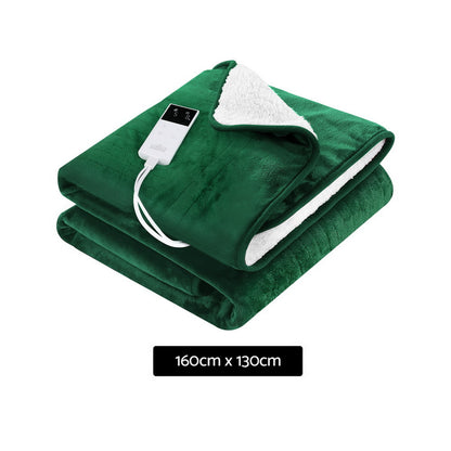 Giselle Electric Throw Rug Heated Blanket Double Sided Green-Home &amp; Garden > Bedding > Blankets &amp; Throws-PEROZ Accessories