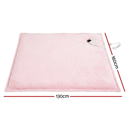Giselle Electric Throw Rug Dual Side Fleece Flannel Heated Blanket Pink-Home &amp; Garden > Bedding > Blankets &amp; Throws-PEROZ Accessories