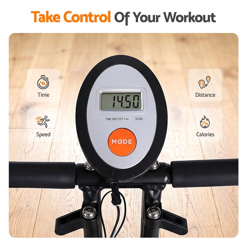 Everfit Folding Exercise Bike Magnetic X-Bike Indoor Cycling Resistance Rope-Sports &amp; Fitness > Exercise, Gym &amp; Fitness > Exercise Bikes-PEROZ Accessories