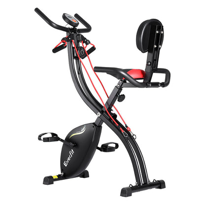 Everfit Folding Exercise Bike Magnetic X-Bike Indoor Cycling Resistance Rope-Sports &amp; Fitness &gt; Exercise, Gym &amp; Fitness &gt; Exercise Bikes-PEROZ Accessories