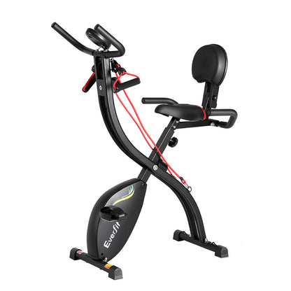 Everfit Folding Exercise Bike Magnetic X-Bike Indoor Cycling Resistance Rope-Sports &amp; Fitness &gt; Exercise, Gym &amp; Fitness &gt; Exercise Bikes-PEROZ Accessories