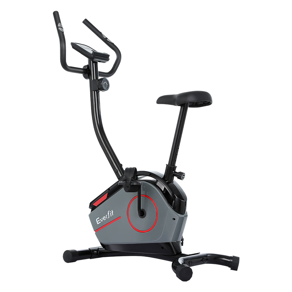 Everfit Magnetic Exercise Bike 8 Levels Upright Bike Fitness Home Gym Cardio-Sports &amp; Fitness &gt; Bikes &amp; Accessories-PEROZ Accessories
