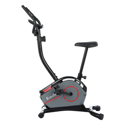 Everfit Magnetic Exercise Bike 8 Levels Upright Bike Fitness Home Gym Cardio-Sports &amp; Fitness &gt; Bikes &amp; Accessories-PEROZ Accessories