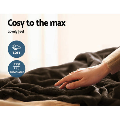 Giselle Bedding Electric Throw Blanket - Chocolate-Electric Throw Blanket-PEROZ Accessories