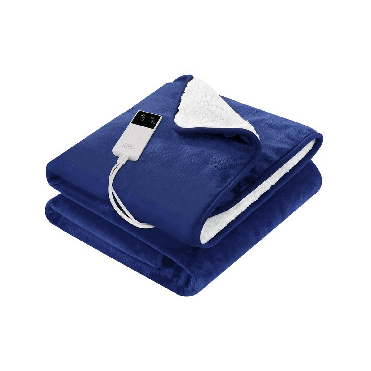 Giselle Electric Throw Rug Heated Blanket Washable Snuggle Flannel Winter Navy-Electric Throw Blanket-PEROZ Accessories